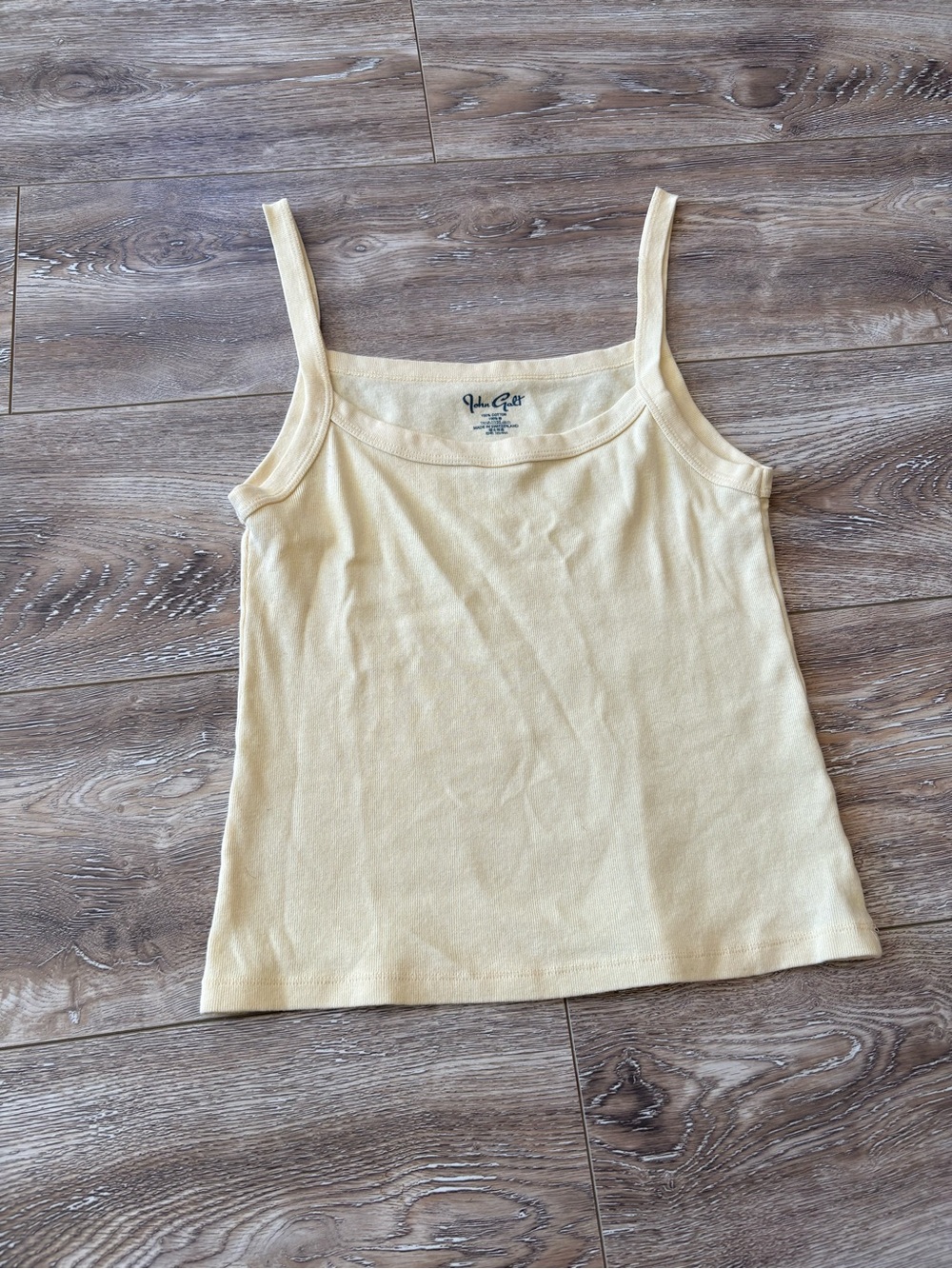 Brandy Melville Pale Yellow Square Neck Tank